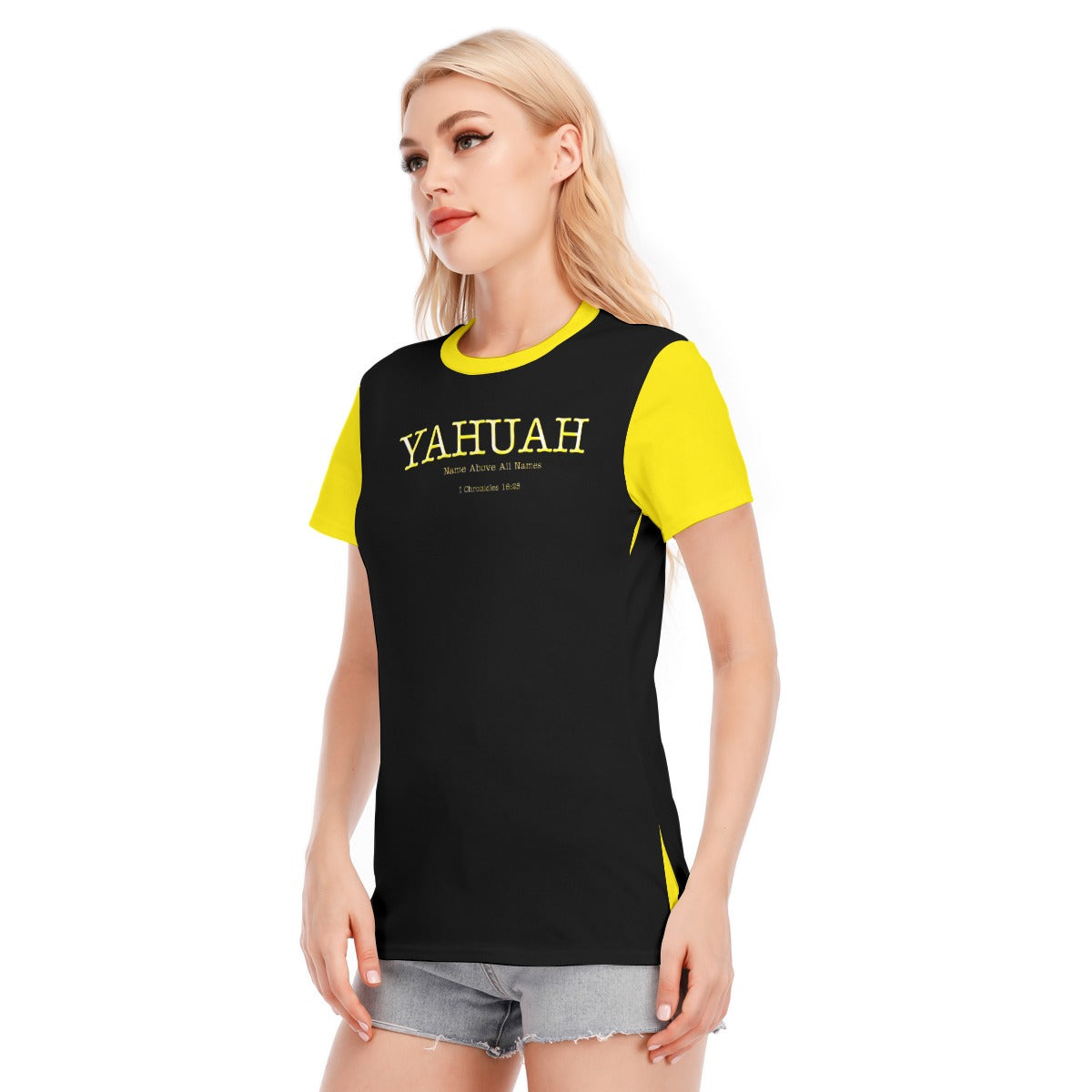 Yahuah-Name Above All Names 02-02 Ladies Designer Cotton T-shirt