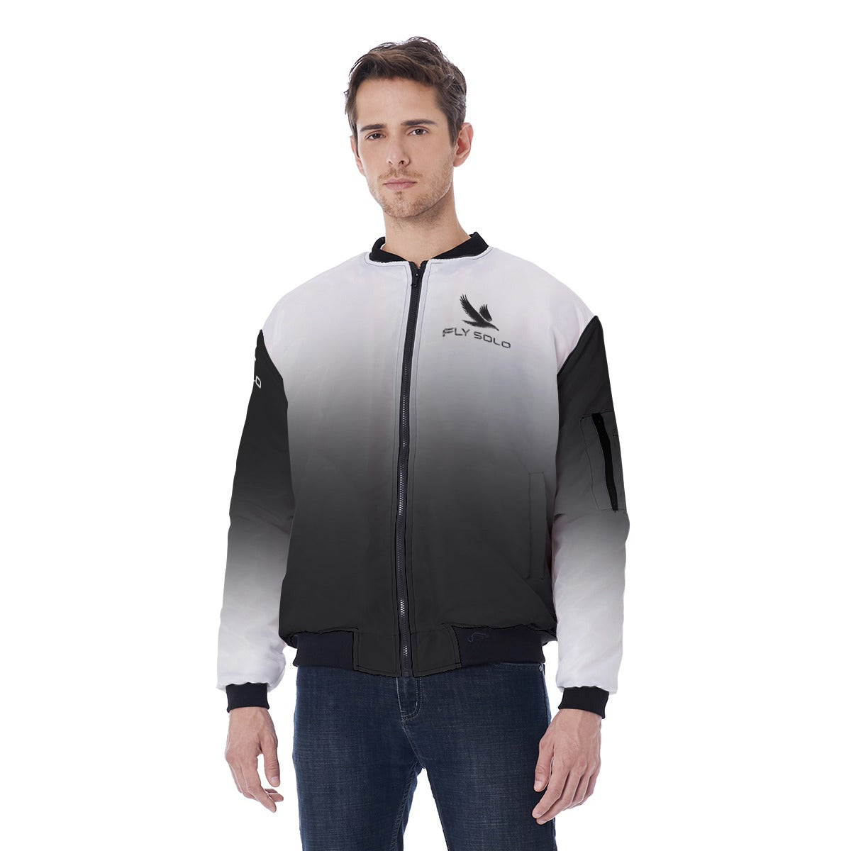 Outspoken Designs 03-03 "Fly Solo" Men's Designer Bomber Jacket with Sleeve Pocket