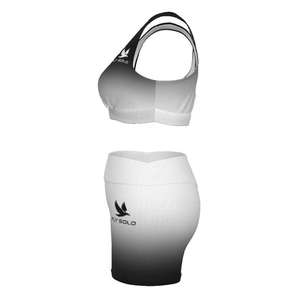 Outspoken Designs 03-03 "Fly Solo Night/Day" Sports Bra and Legging Shorts Set