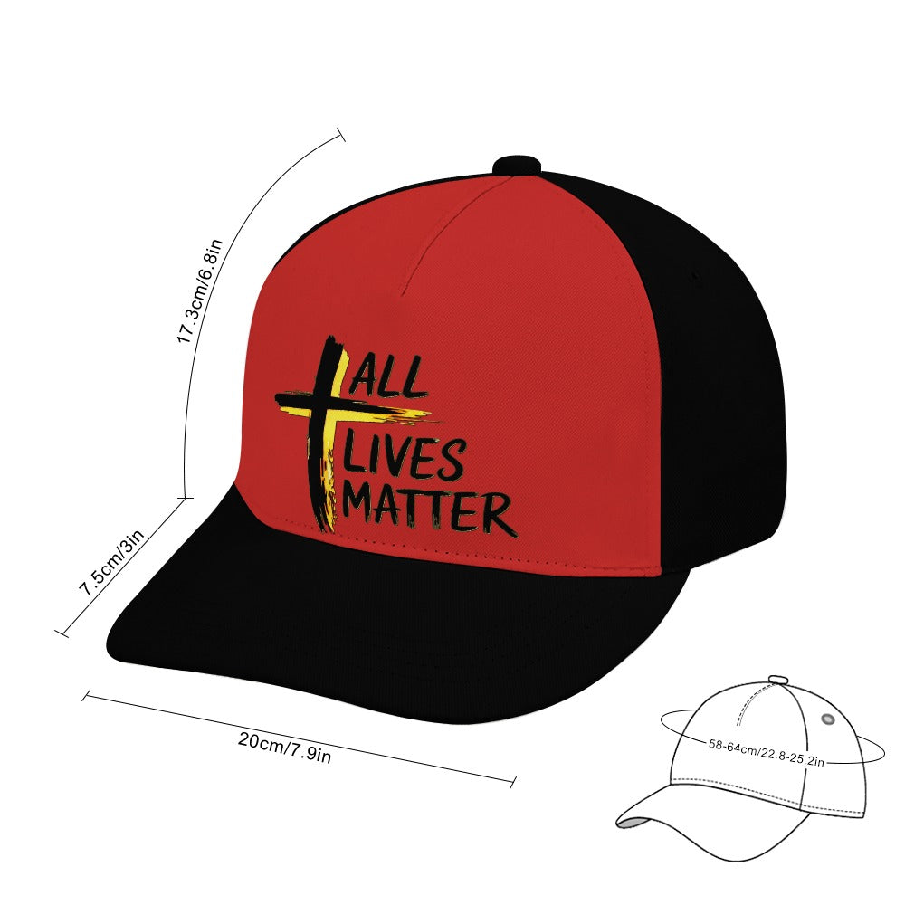 Outspoken Designs 04-01 "All Lives Matter" Designer Curved Brim Baseball Cap (8 colors)