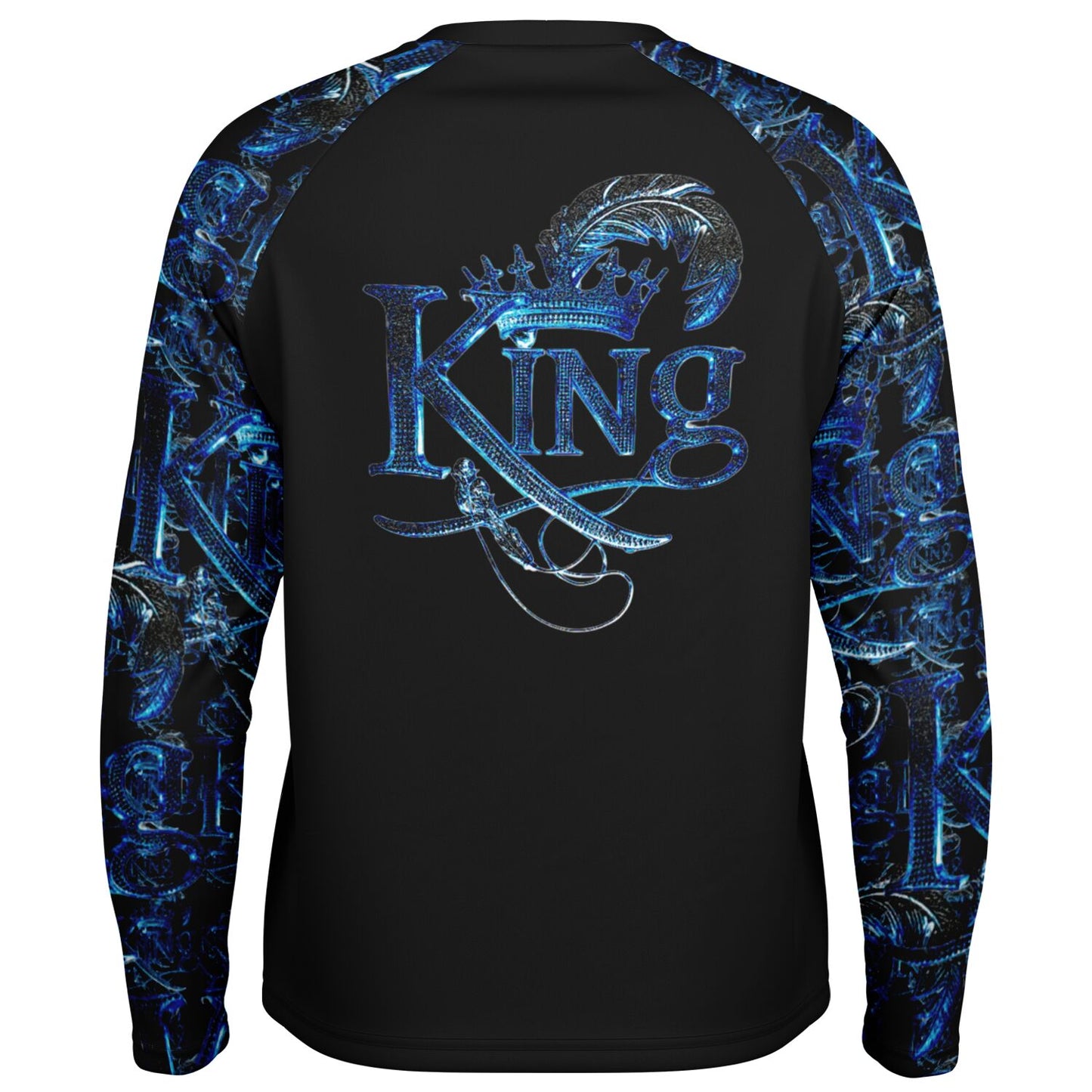 KING 02-01 Black Men's Designer Long Sleeve Performance T-shirt