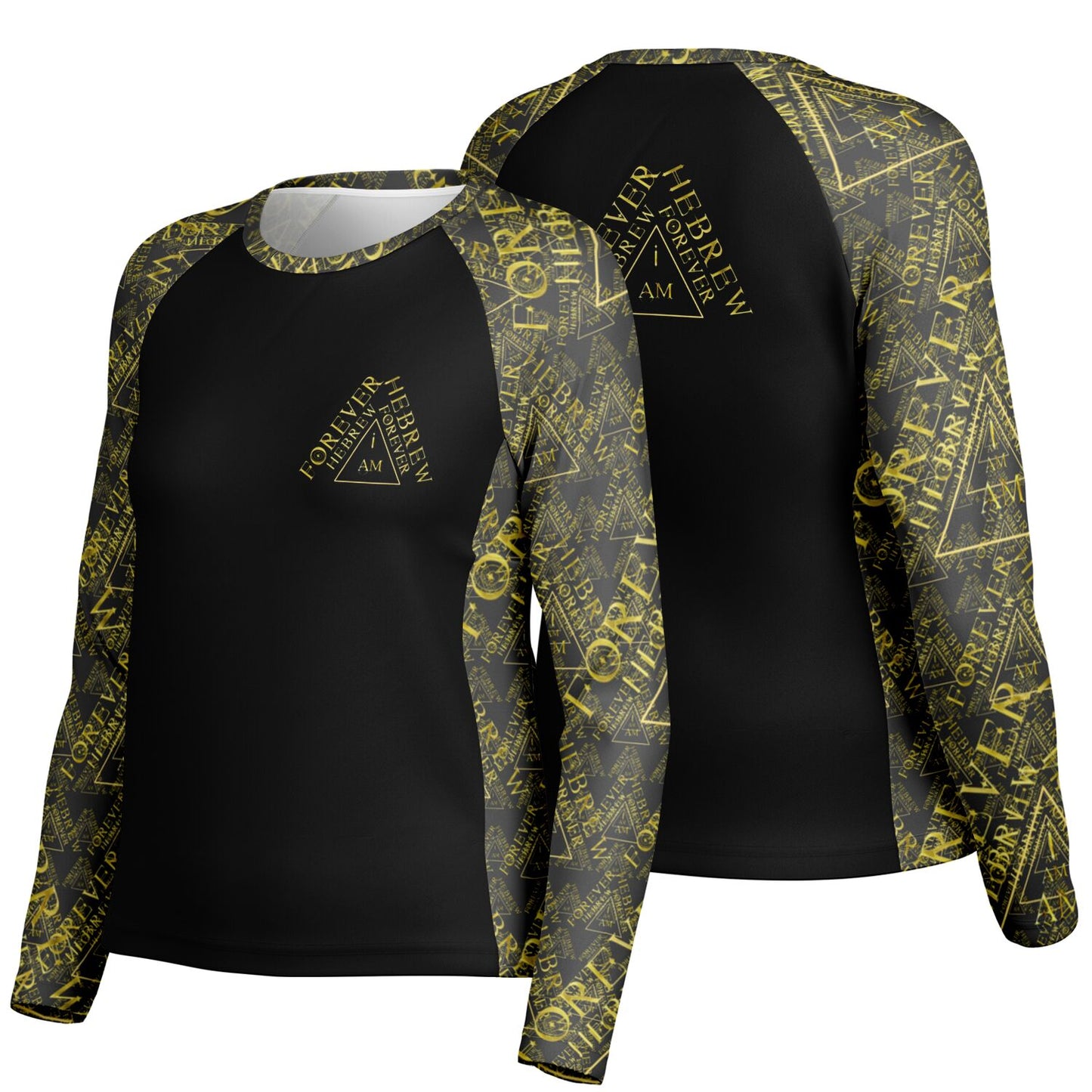 I AM HEBREW 03-01 Ladies Designer Long Sleeve Raglan T-shirt