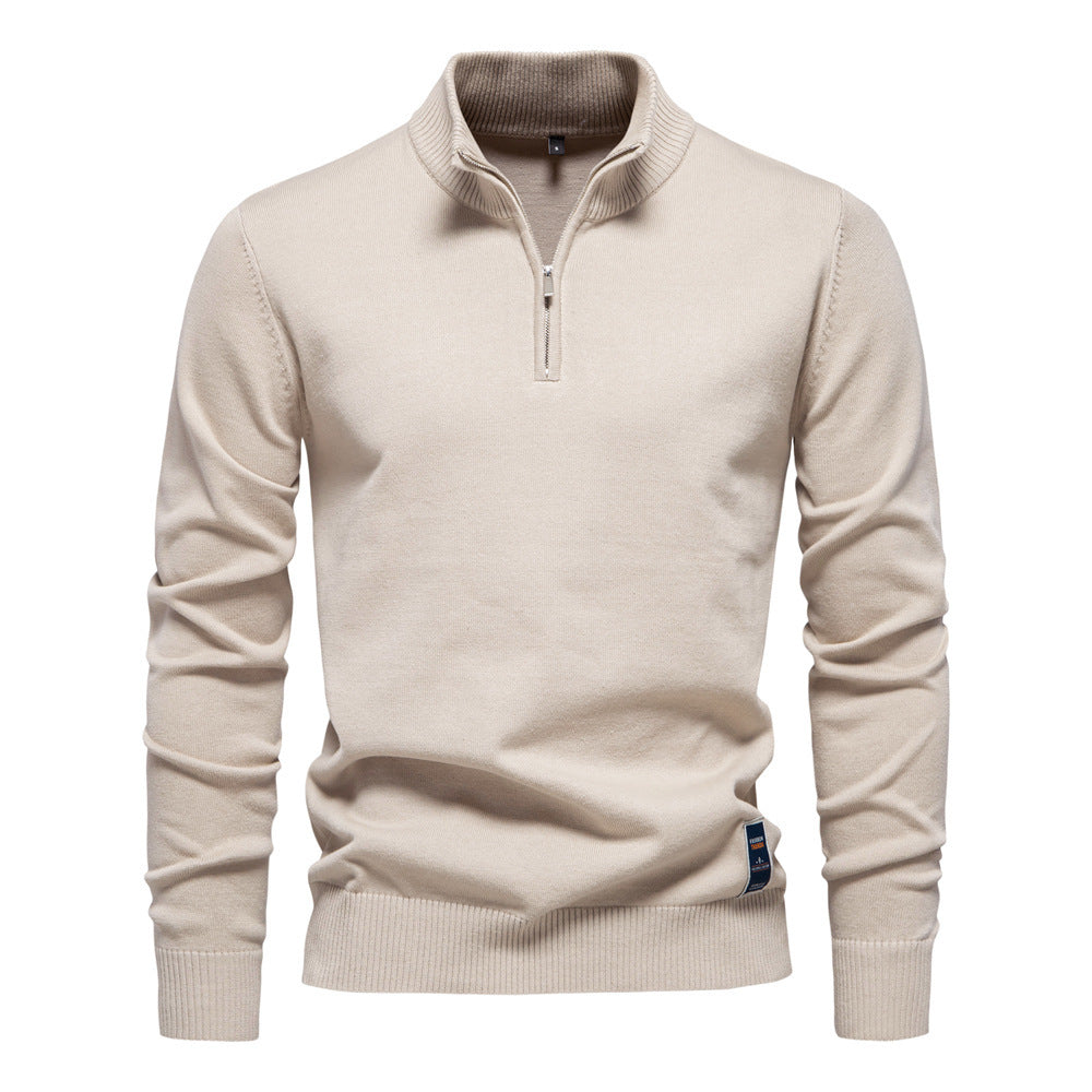 Men's Solid Color Stand Collar 1/4 Zip Sweater (6 colors)