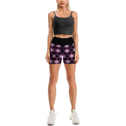 Geo-Graphic 01: Electric Petals Yoga Shorts