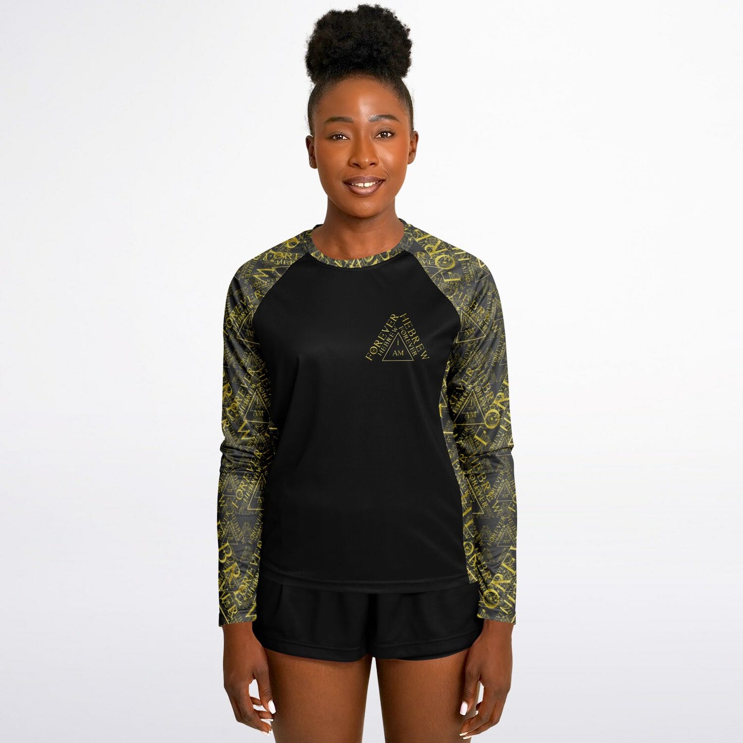 I AM HEBREW 03-01 Ladies Designer Long Sleeve Raglan T-shirt