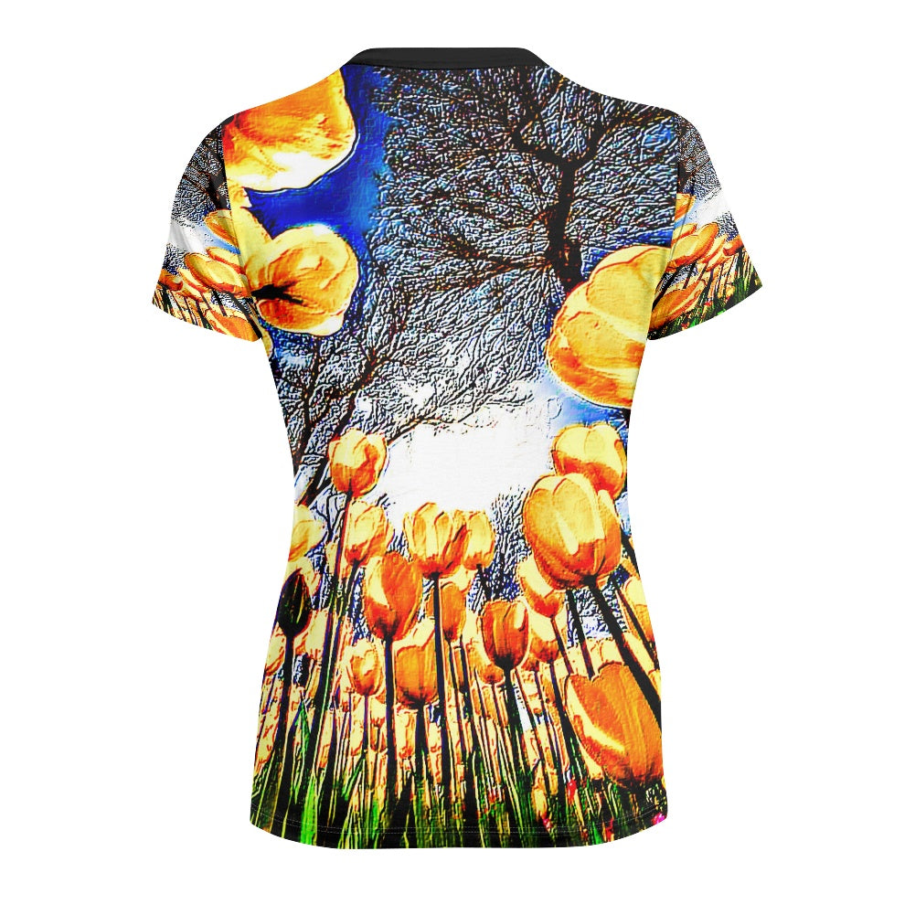 Floral Embosses: Tulip Daydream 01 Designer T-shirt