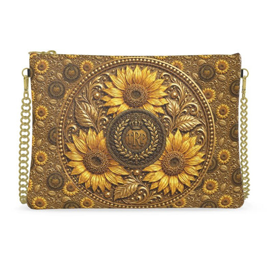 TRP Floral Prints (04): Sunflowers in Symmetry - Micro Repeat | Crossbody Bag With Chain | Textured Nappa Leather