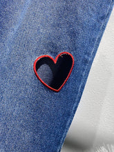 Load image into Gallery viewer, Relaxed Fit Hearts Embroidery Mid Rise Denim Jeans