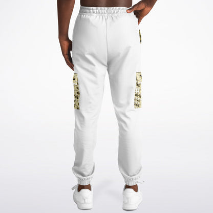 Yahuah Logo 03 - White Designer Athletic Cargo Unisex Joggers