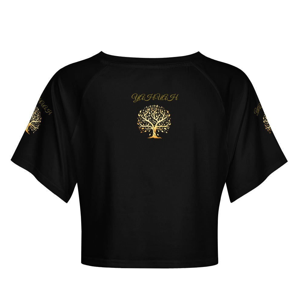 Yahuah-Tree of Life 01-01 Designer Cropped Raglan T-shirt (2 styles)