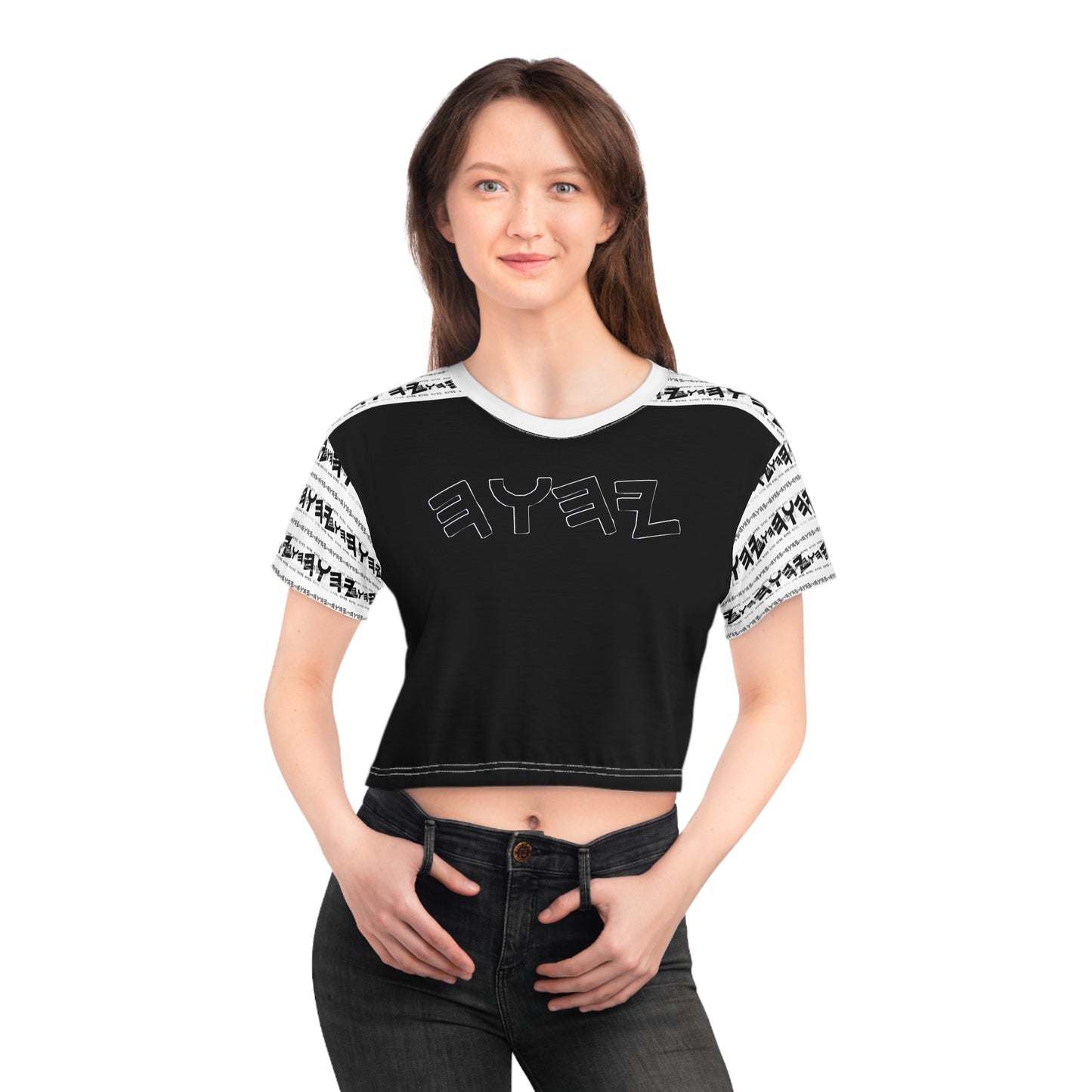 Most High God - Yahuah 01-01 White Designer Cropped T-shirt