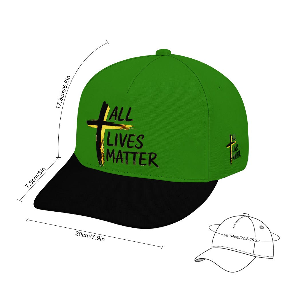 Outspoken Designs 04-01 "All Lives Matter" Designer Curved Brim Baseball Cap (7 colors)