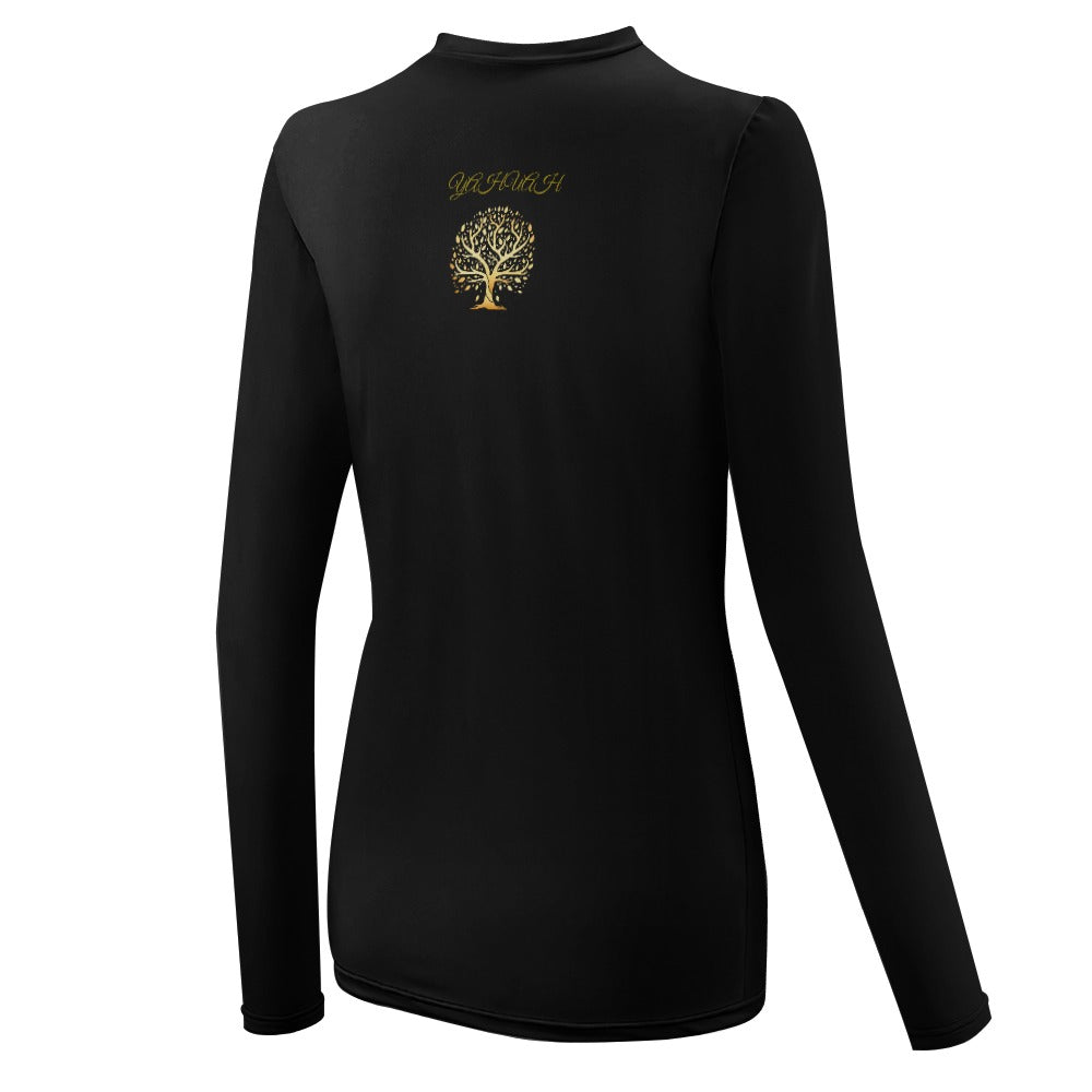 Yahuah-Tree of Life 01-01 Designer Round Neck Long Sleeve T-shirt