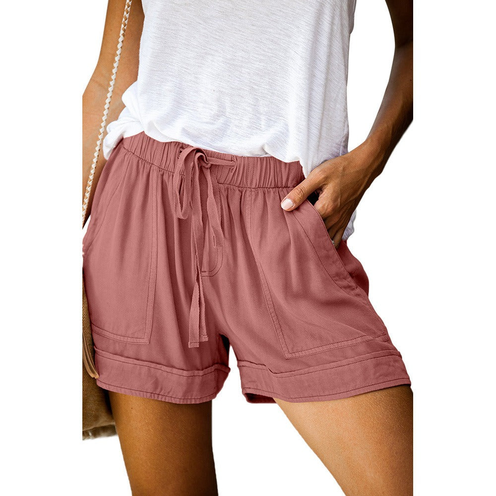 Elastic High Waist Drawstring Casual Shorts (12 colors)