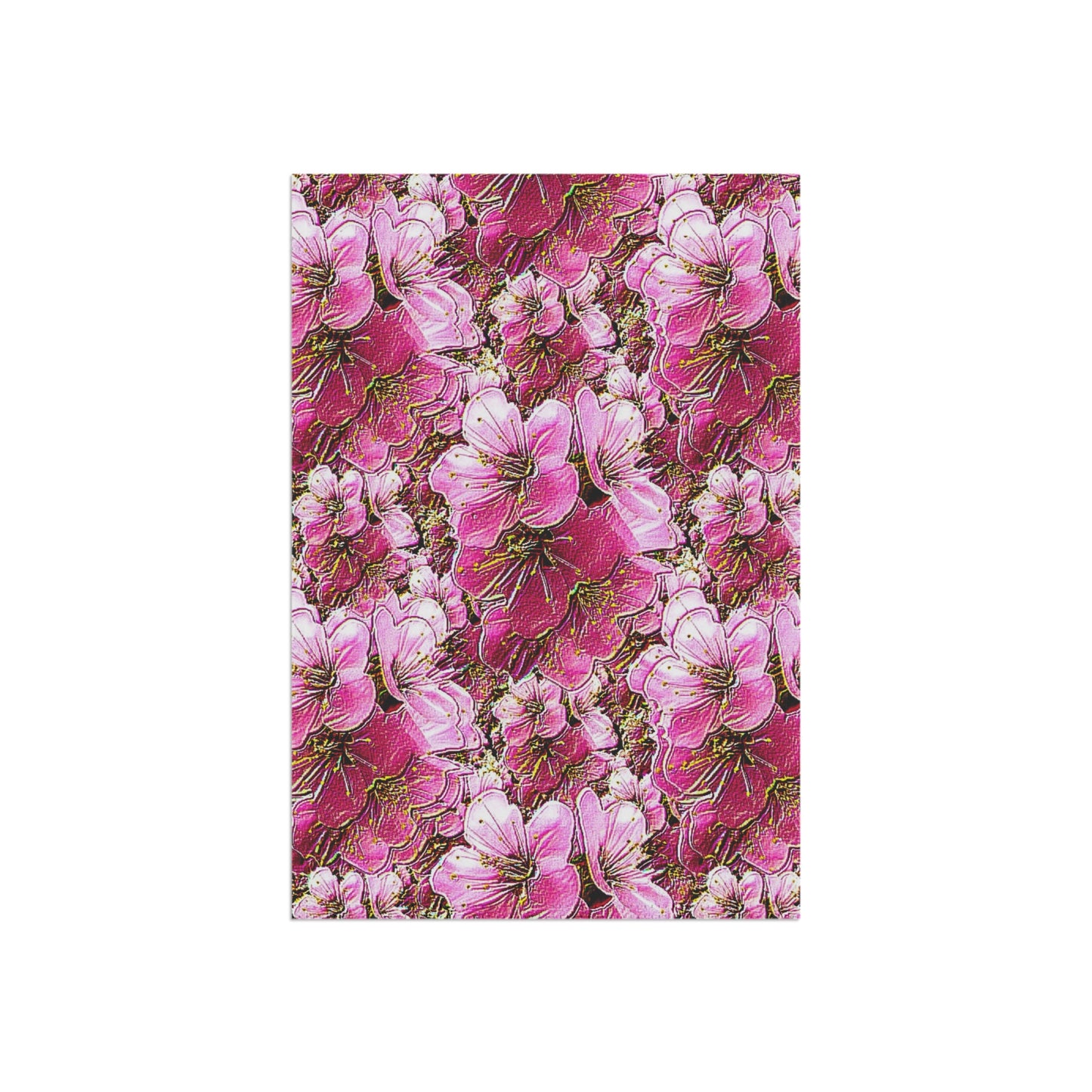 Electric Flora: Neon Sakura Cherry Blossoms Garden Flag