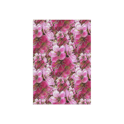 Electric Flora: Neon Sakura Cherry Blossoms Garden Flag