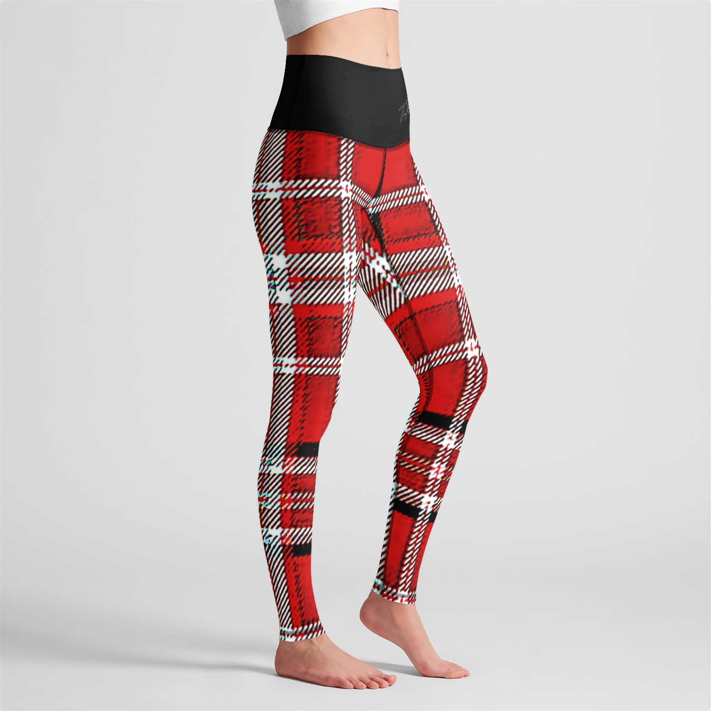 TRP Twisted Patterns 06: Digital Plaid 01-03A Designer High Waist Leggings