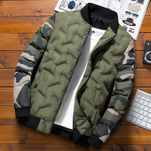 Camouflage Sleeve Stand Collar Male Jacket (3 colors)