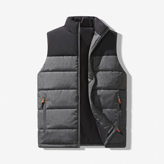 Thickened Color Block Stand Collar Cotton Puffer Vest for Men (3 colors)