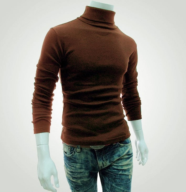 Men's Solid Color Slim Fit Cotton Turtleneck Sweatshirt (11 colors)