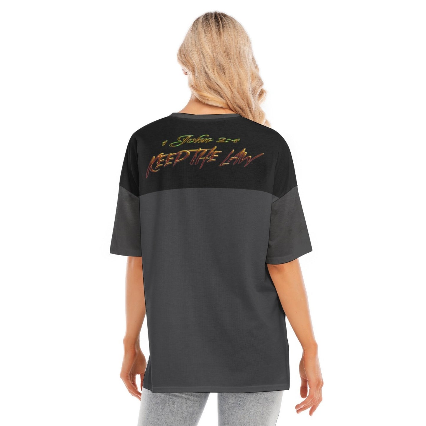 Commandment Keepers 01-01 Designer Drop Shoulder Split Hem Long T-shirt