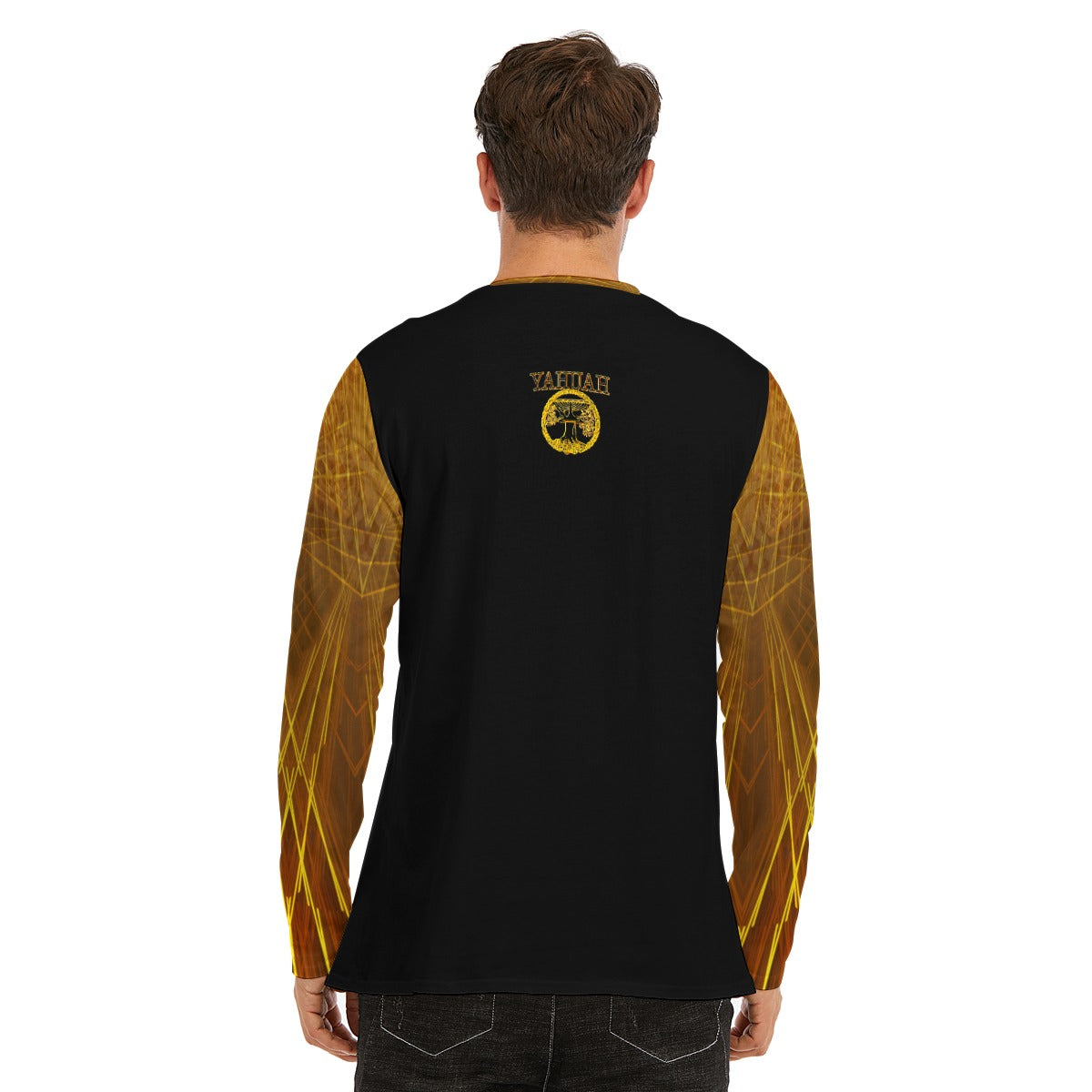 Yahuah-Tree of Life 02-03 Voltage Men's Designer Long Sleeve Cotton T-shirt
