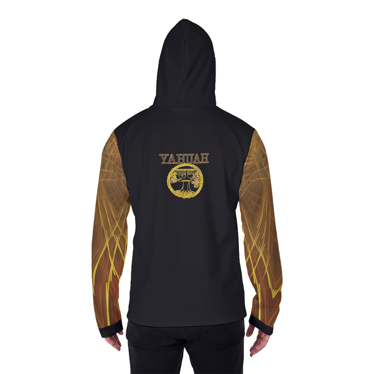 Yahuah-Tree of Life 02-03 Voltage Men's Designer Pullover Hoodie with Face Mask