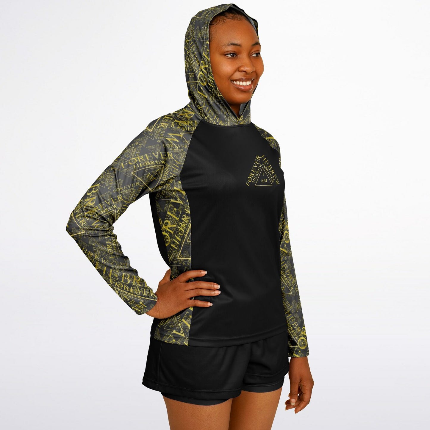 I AM HEBREW 03-01 Ladies Designer Lightweight Raglan Hoodie