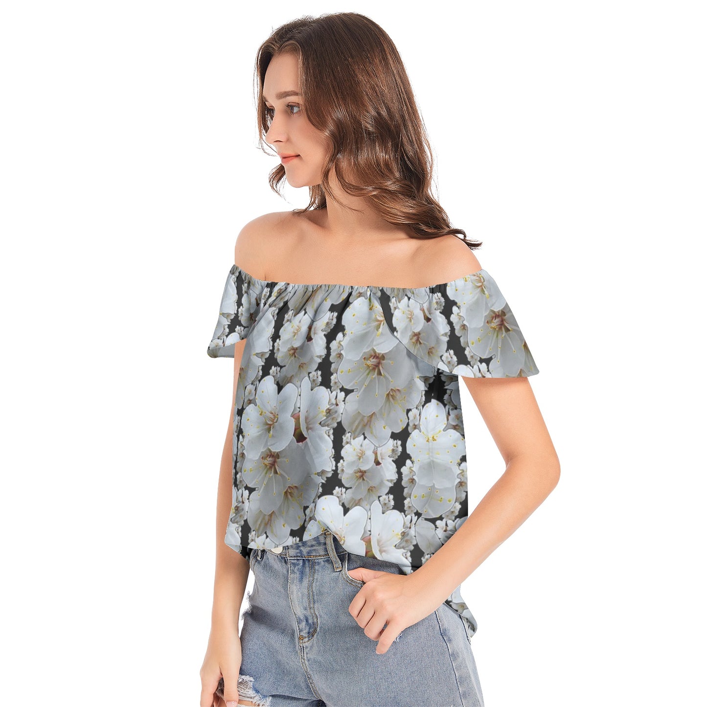 TRP Floral Print 01-01 Designer Off Shoulder Blouse