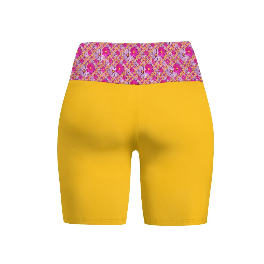 TRP Floral Print 05: Garden Cosmos Designer Short Yoga Pants