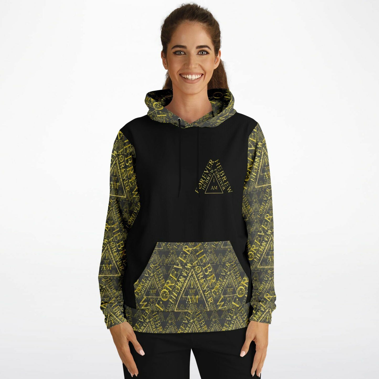 I AM HEBREW 03-01 Designer Triblend Fleece Lined Unisex Hoodie