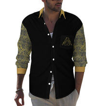 Cargar imagen en el visor de la galería, I AM HEBREW 03-01 Men&#39;s Designer Long Sleeve Dress Shirt with Chest Pocket