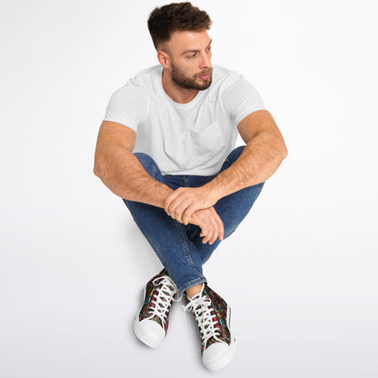 "Lighten Up" (01) | Unisex High Top Canvas Sneakers