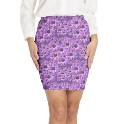 TRP Floral Print 07: African Daisies 01 Designer Pencil Skirt