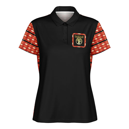 Yahuah Logo 02-01 Ladies Designer Polo Shirt