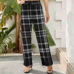 TRP Twisted Patterns 06: Digital Plaid 01-06A Pantalones anchos de cintura alta de diseñador para mujer 