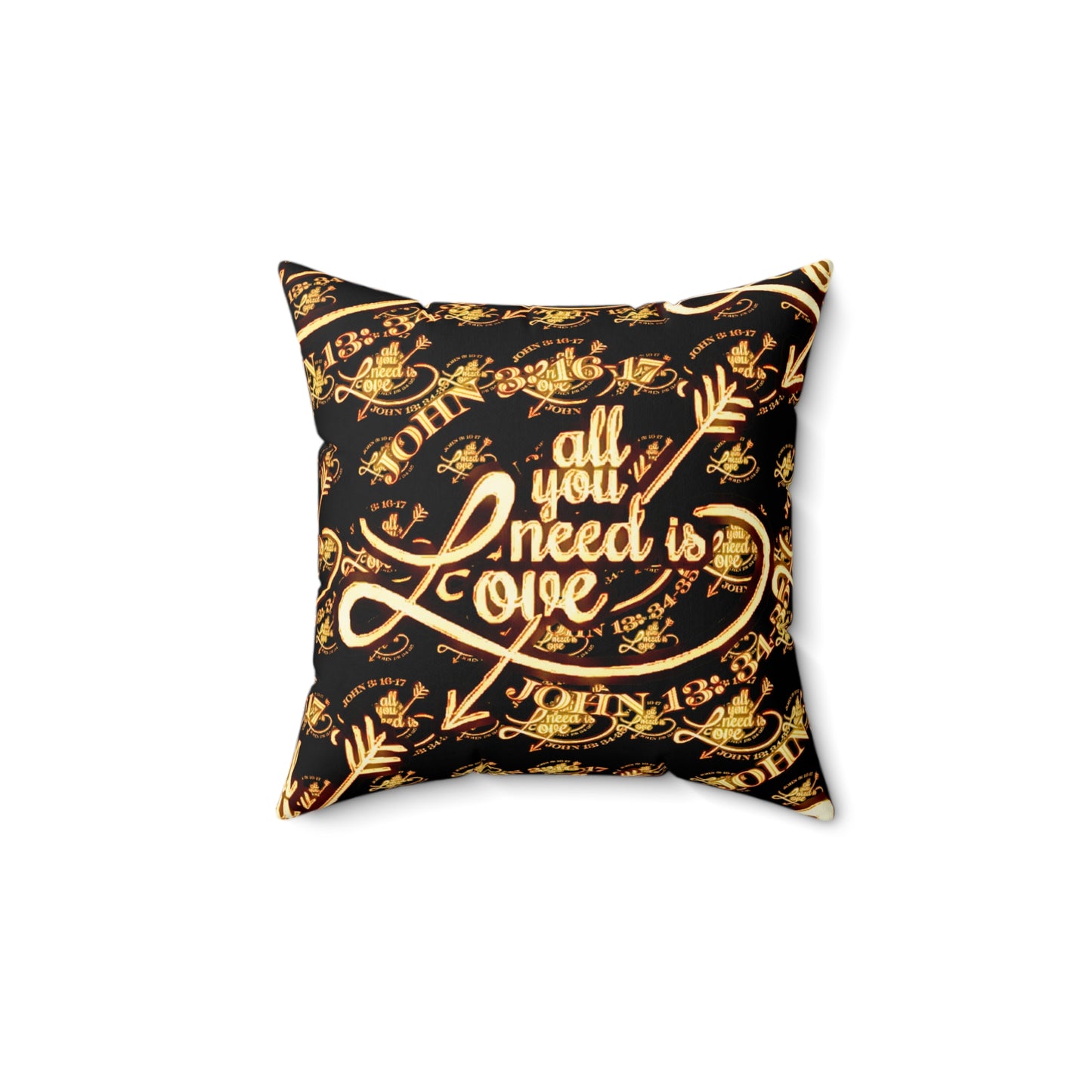 Illustrated Truth 02-02 "All You Need is Love" Designer Faux Suede Square Pillow (4 sizes)