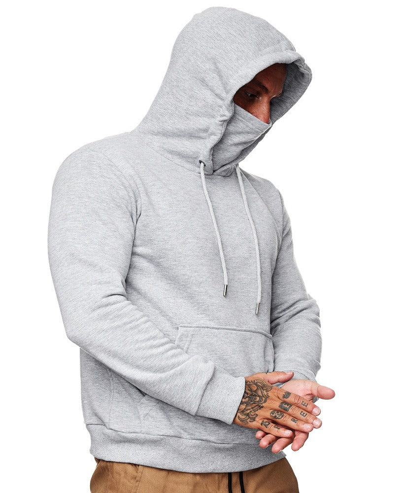 Solid Color Masked Pullover Hoodie for Men (4 colors)