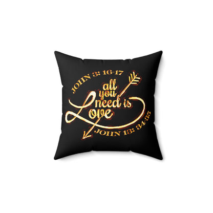 Illustrated Truth 02-02 "All You Need is Love" Faux Suede Square Pillow (4 sizes)