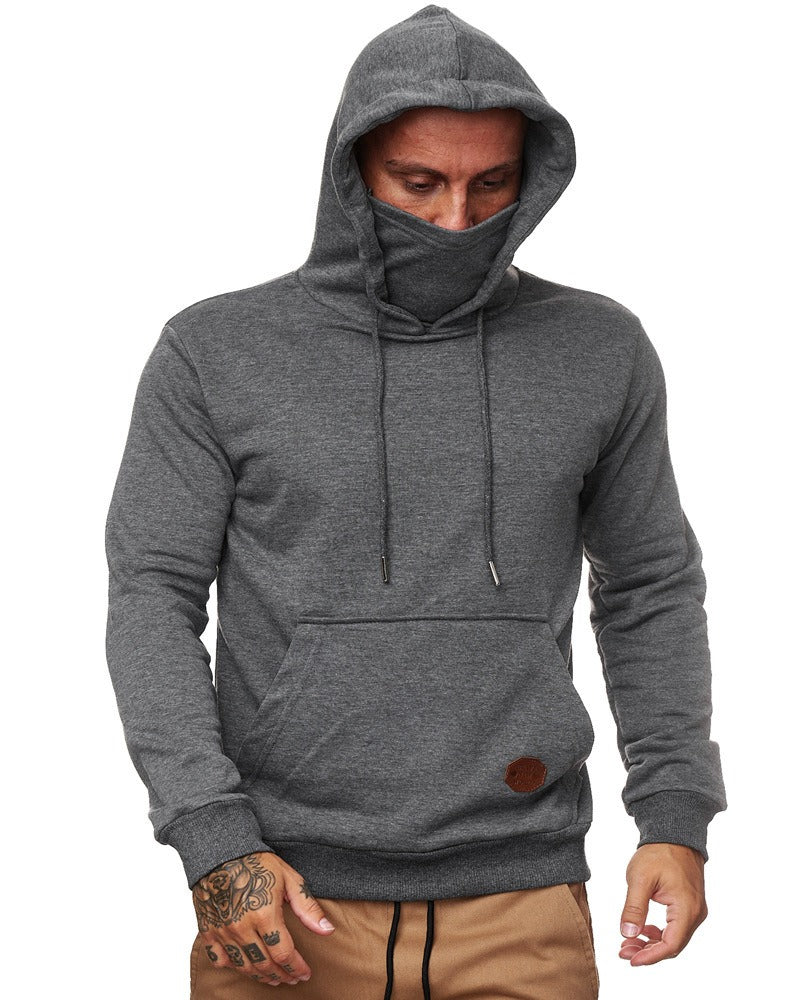 Solid Color Masked Pullover Hoodie for Men (4 colors)