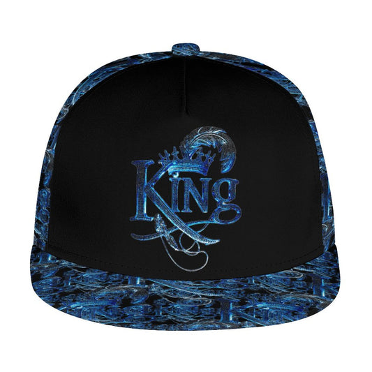 KING 02-01 Black Men's Designer Flat Brim Baseball Cap