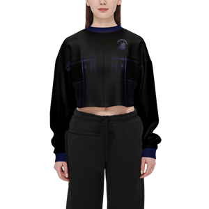 TRP Matrix 02 Designer Cropped Drop Shoulder Techno Scuba Knit Sweatshirt