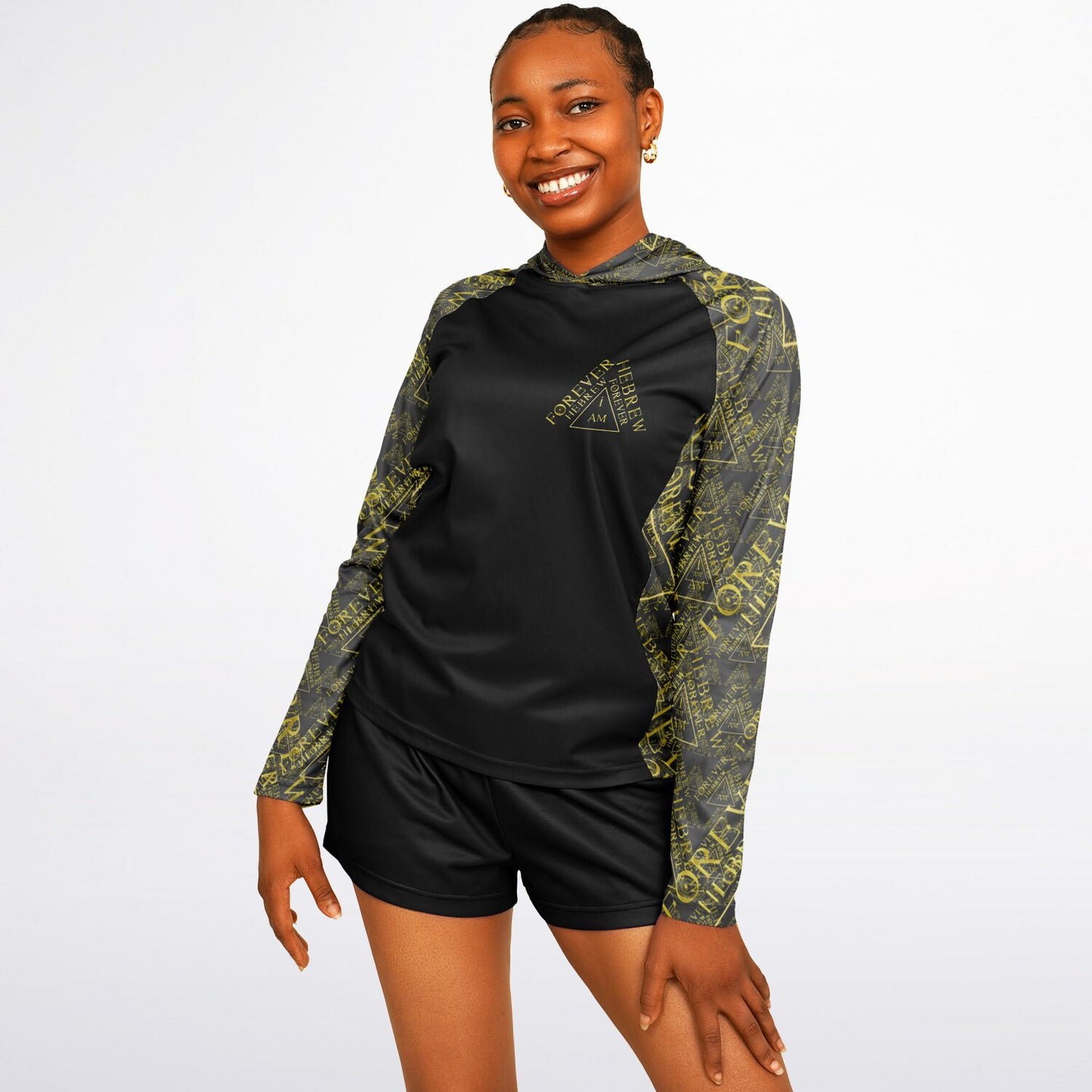 I AM HEBREW 03-01 Ladies Designer Lightweight Raglan Hoodie