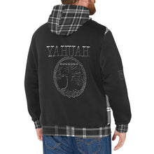 Load image into Gallery viewer, Yahuah-Tree of Life 02-04 + Digital Plaid 01-06A Men&#39;s Designer High Neck Fleece Lined Pullover Hoodie