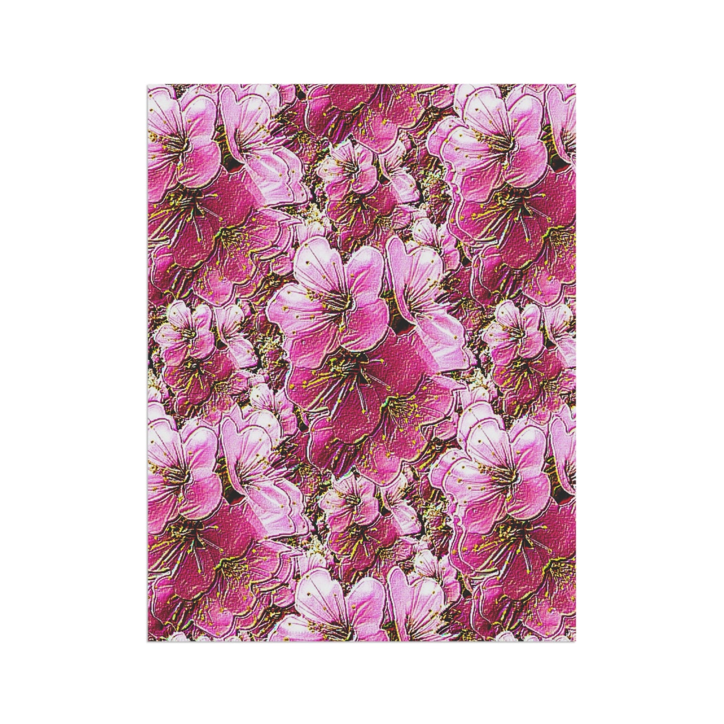 Electric Flora: Neon Sakura Cherry Blossoms Garden Flag
