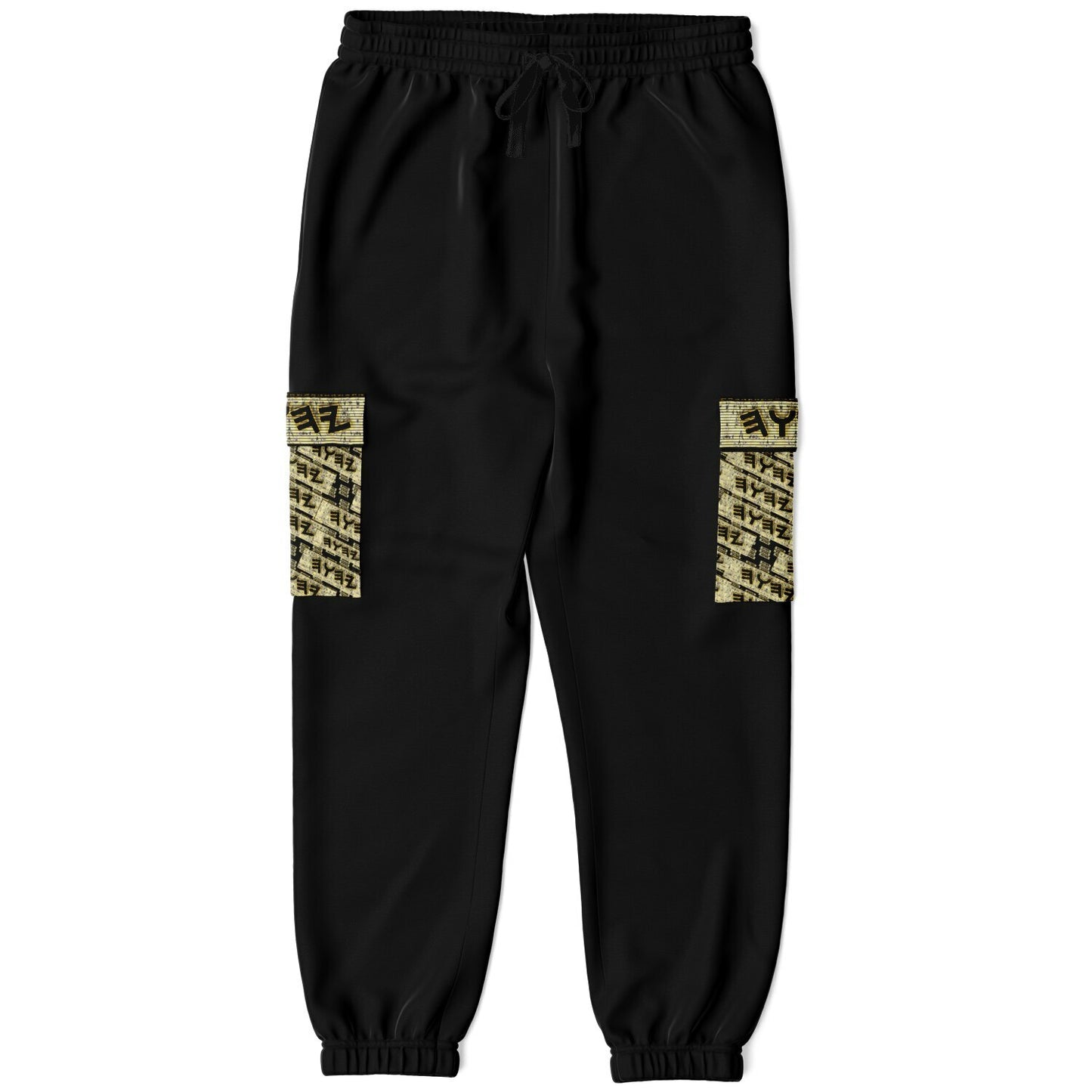 Yahuah Logo 03 - Black Designer Athletic Cargo Unisex Sweatpants