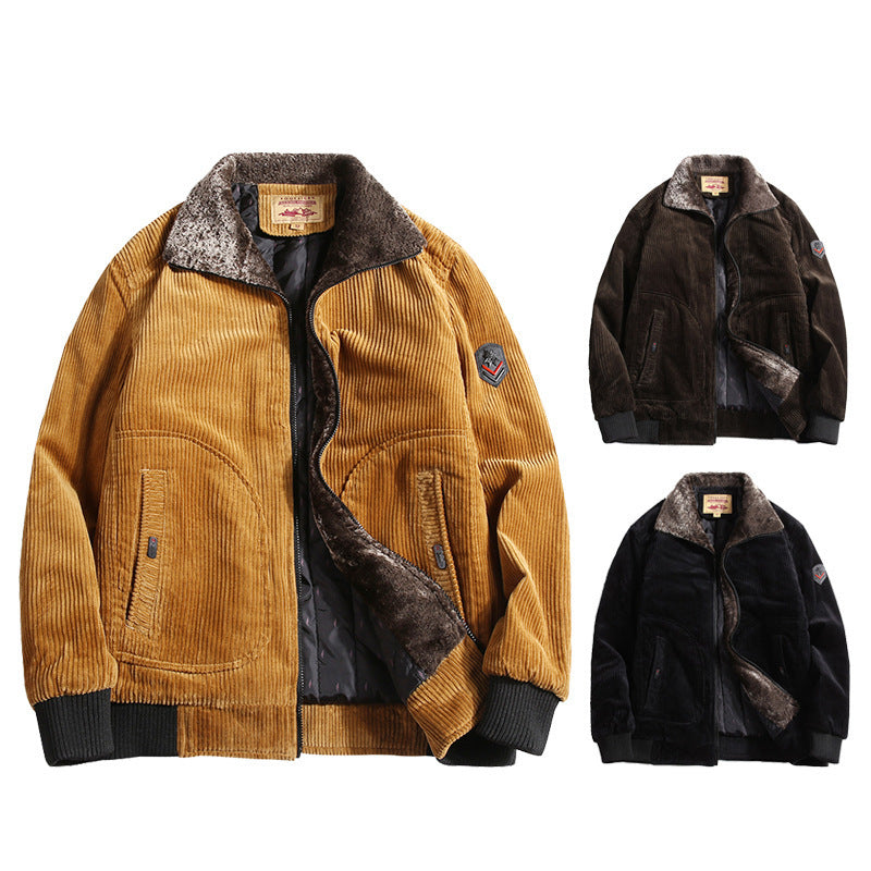 Fashion Male Corduroy Bomber Jacket (3 colors)