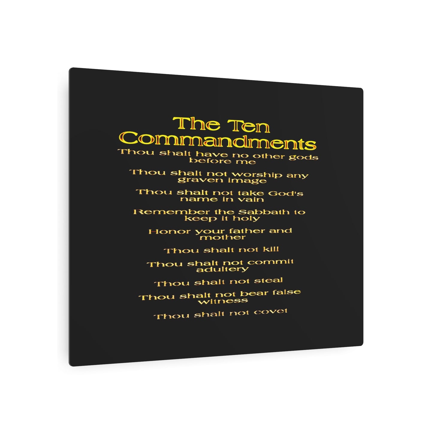 Ten Commandments 01 Horizontal Metal Print (3 sizes)