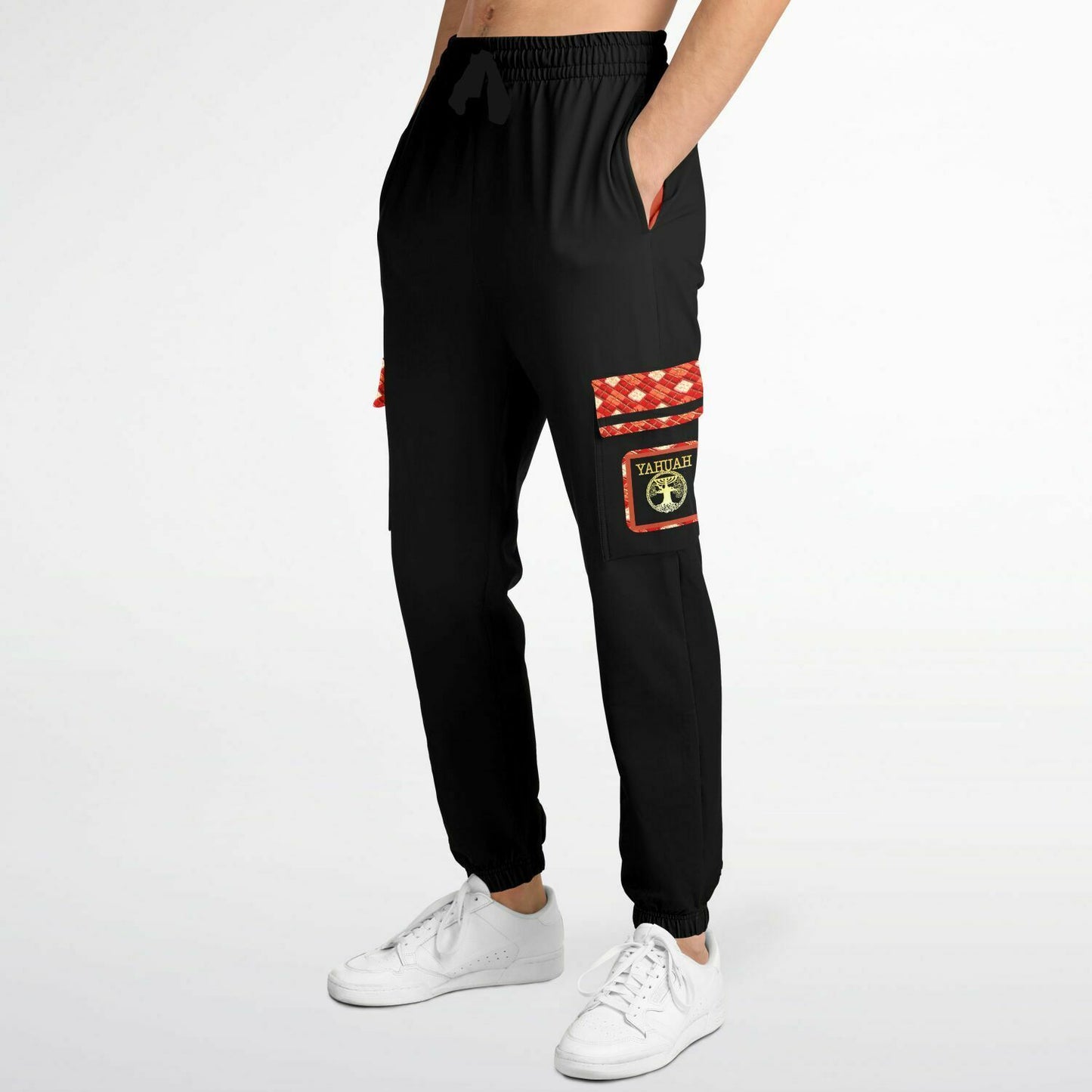 Yahuah Logo 02-01 Designer Fashion Triblend Cargo Unisex Sweatpants (Style 01)