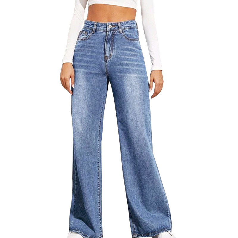 High Waist Loose Fit Wide Leg Jeans